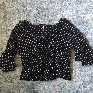 Free people polka dot ruffle top